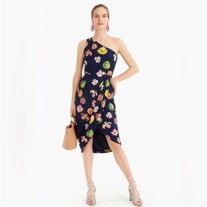 J Crew one shoulder crepe floral dress